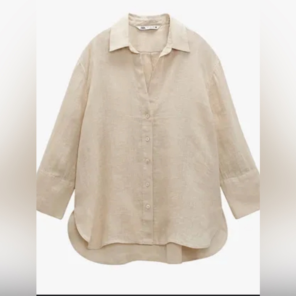 Zara Women’s Beige Button-Up Shirt